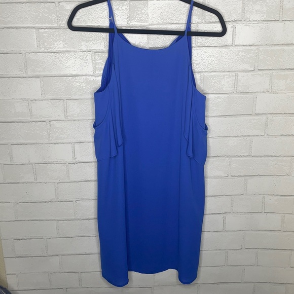 NWT Naked Zibra Blue Off the Shoulder Ruffle Dress - Picture 4 of 14